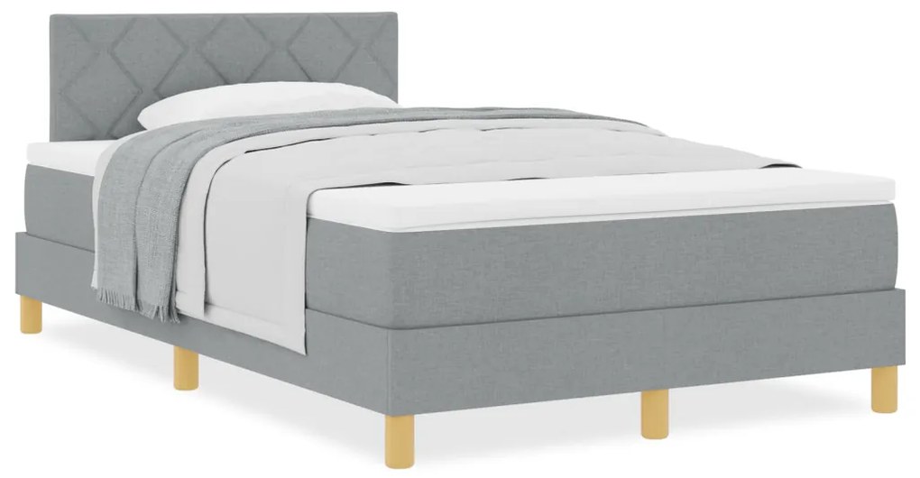 Box Spring Ágy Matracokkal Világosszürke 120x200 cm Szövet