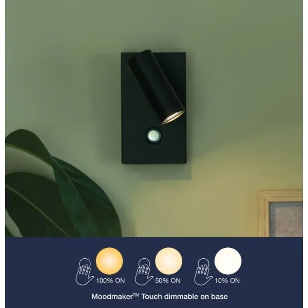 Nordlux - OMARI LED/3,2W/230V fekete, állítható fényerőjű fali spotlámpa