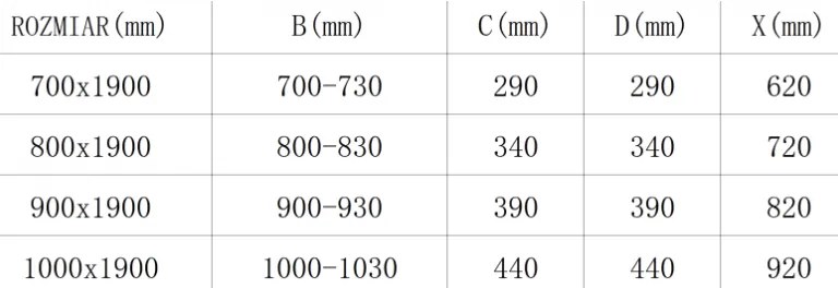 Mexen TEXAS zuhanyajtó 100 cm-es nyitásig, 880-100-000-01-00