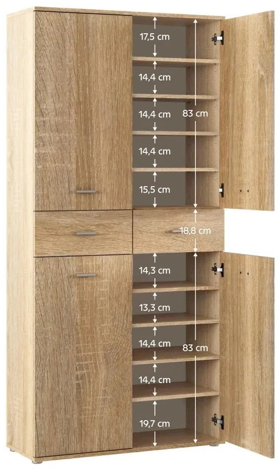 Cipőtároló (cipősszekrény) Variacion (szonoma tölgy) . 1116560