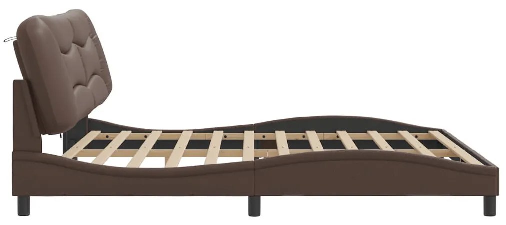 barna ágykeret LED-ekkel matrac nélkül Hvar 200 x 200 cm