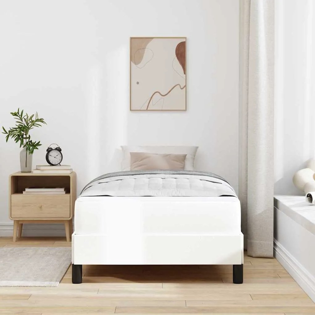 Ágy matracmal Tiszta fehér 90 x 200 cm Műbőr