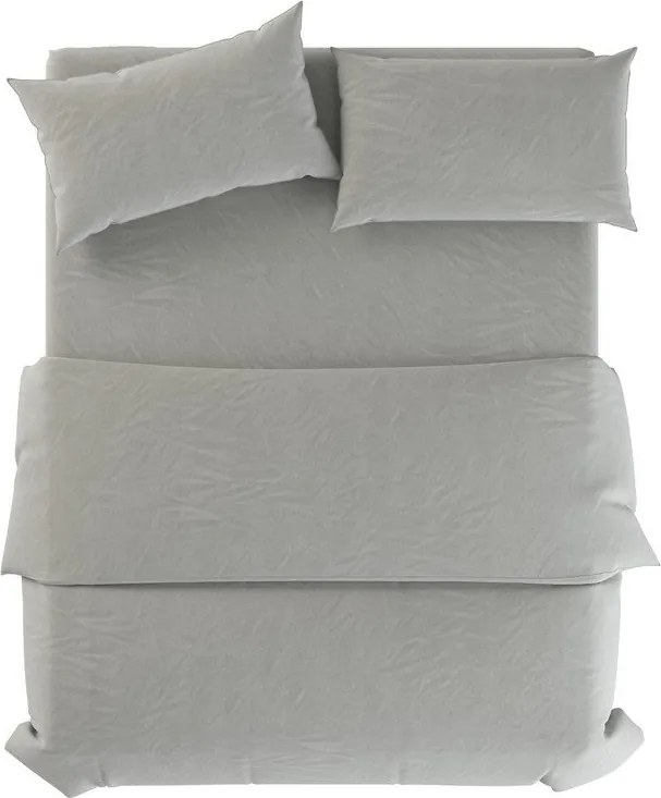 Szürkészöld egyszemélyes len ágyneműhuzat 135x200 cm Stone – Native Natural