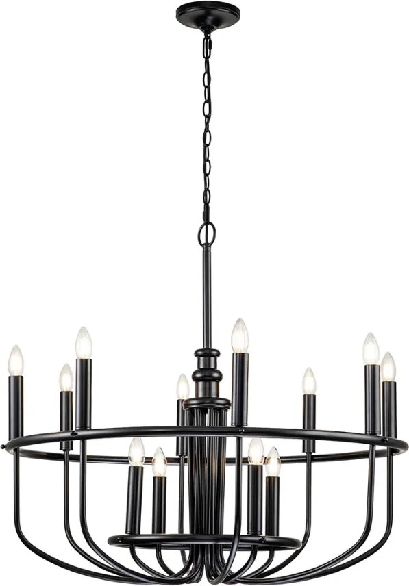 ELSTEAD KL-CAPITOL-HILL12-BLK CAPITOL HILL Glamour Csillár Fekete E14 IP20