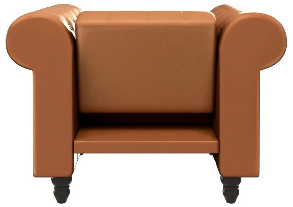 Konyakbarna bőrutánzat chesterfield fotel Felix – Støraa