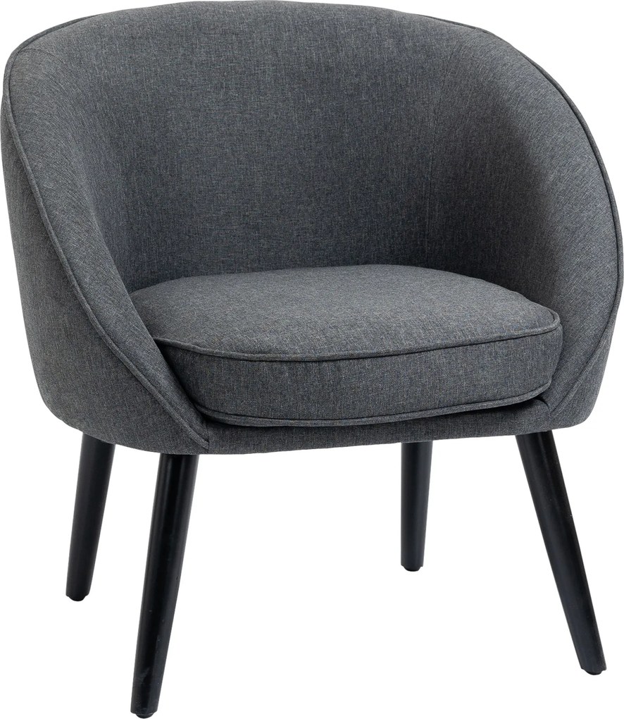 HOMCOM Ülőgarnitúra Koktél Szék Nappali Szék Irodai Szék Kárpitozott Szék Nappalira, Hálószobába, Gyerekszobába, Étkezőbe Modern Vászon Hatású Fa Szür