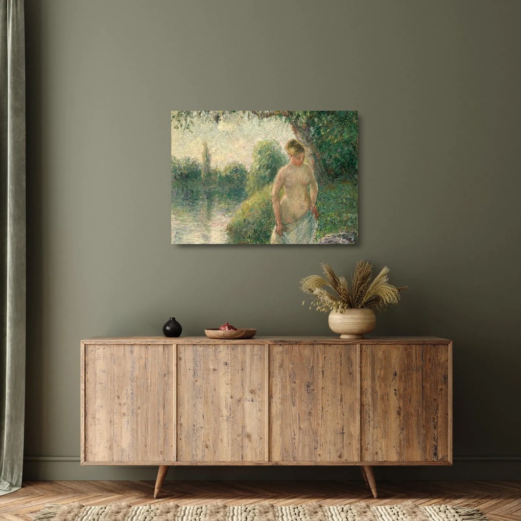 Üveg kép - Camille Pissarro, The Bather, reprodukciók (70x50 cm)