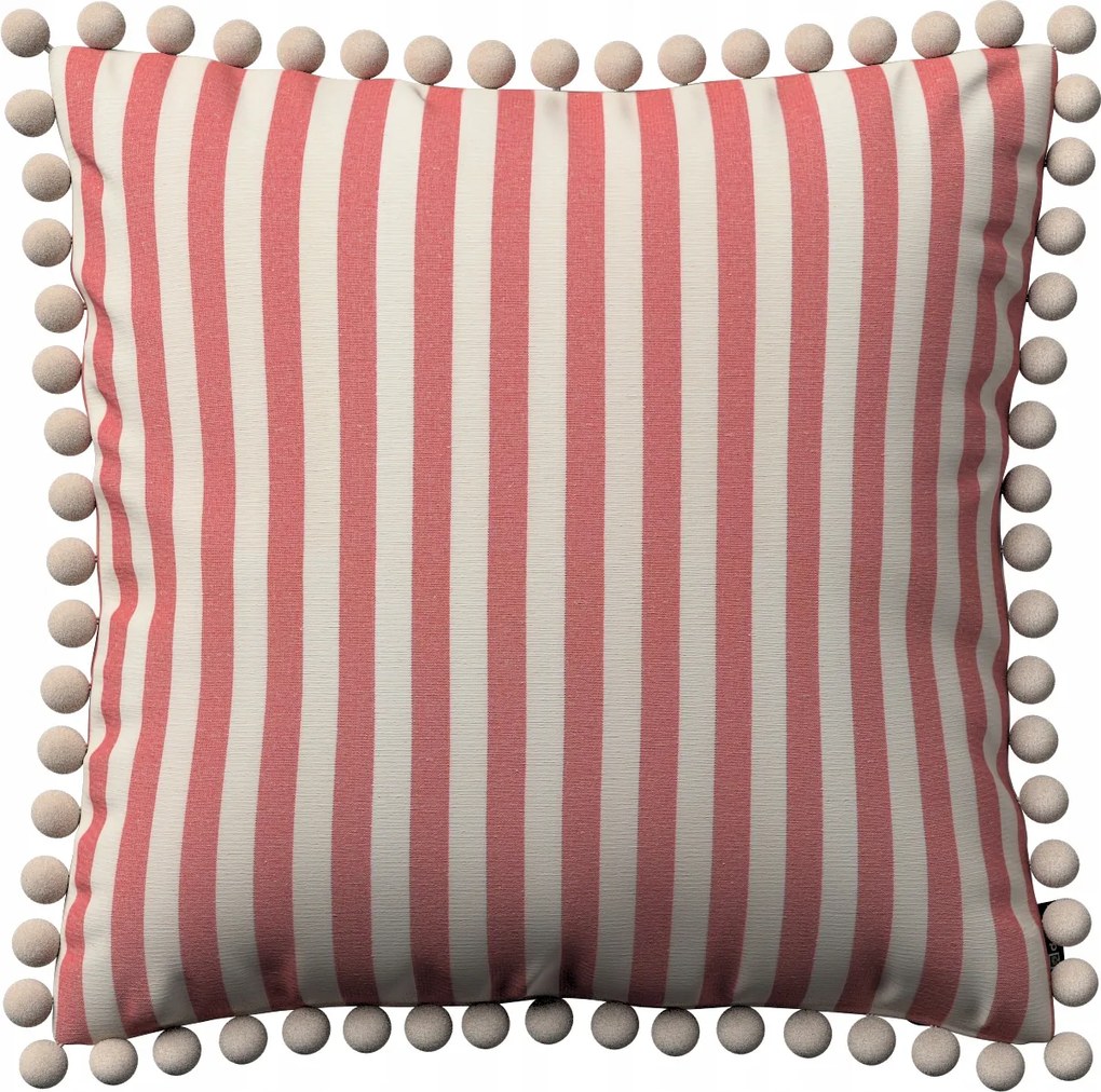 Párnahuzat 45x45 piros-fehér csíkos (1,5cm)