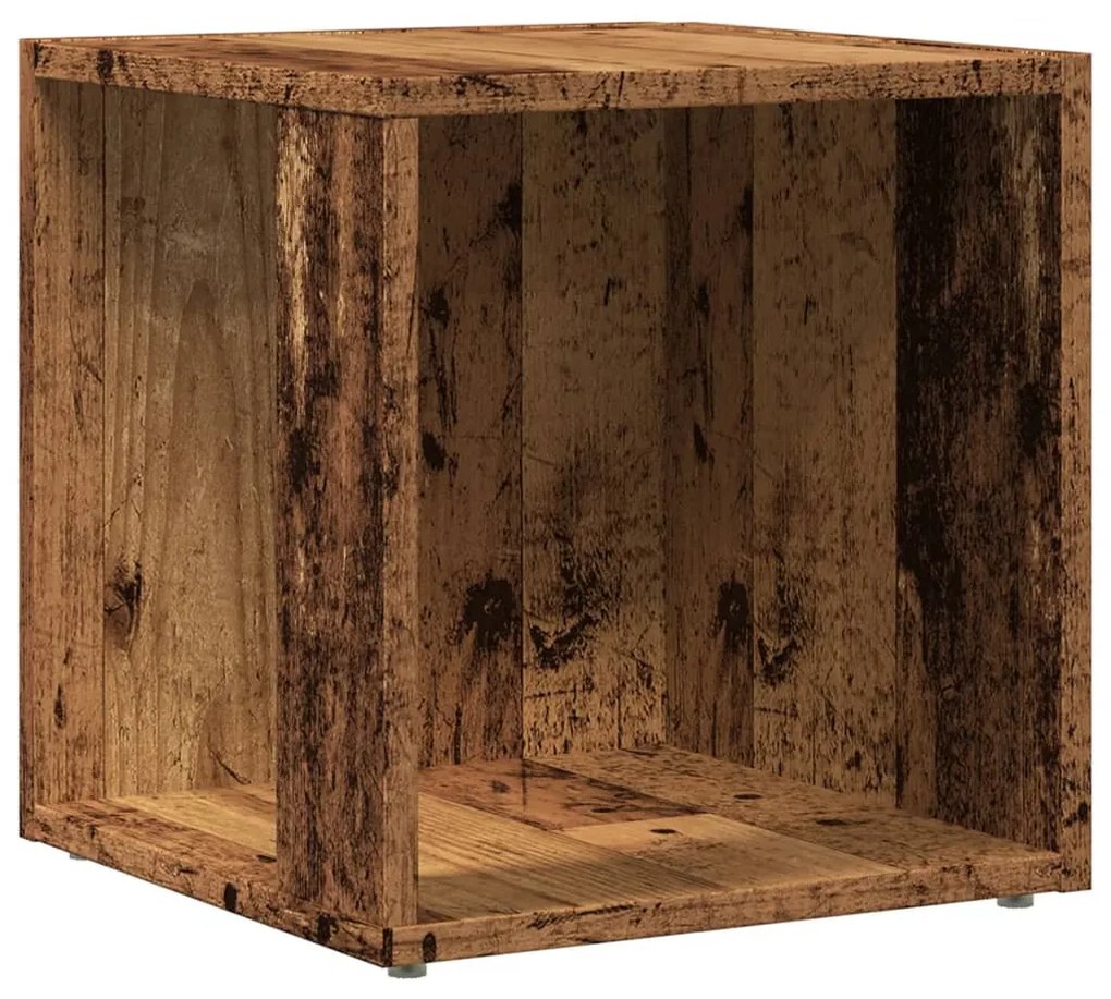 antik fa színű szerelt fa kisasztal 33 x 33 x 34 cm