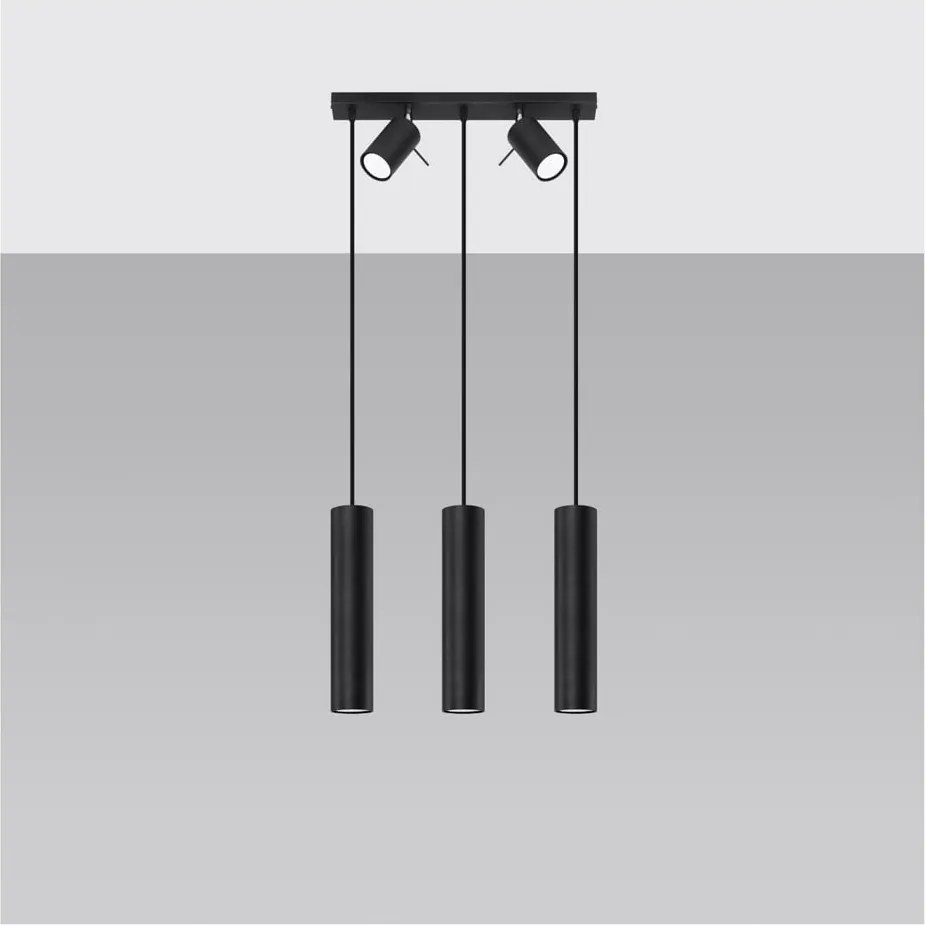 Fekete fém függőlámpa Etna – Sollux