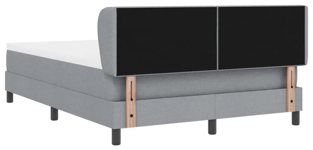 Boxspring Ágy Matrac Kivilágított Szürke 140x200 cm Szövet