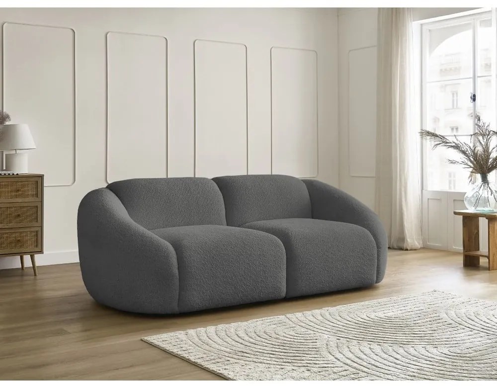 Szürke buklé kanapé 230 cm Tina – Bobochic Paris