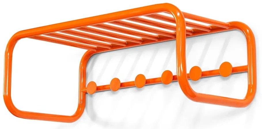 Narancssárga fém fali fogas polccal 72 cm Retro – Spinder Design