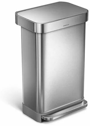 Simplehuman pedálos szemeteskosár 45 l, ezüst, 45 l