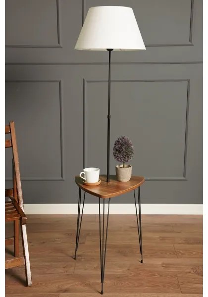 Állólámpa asztallal 1xE27/40W/230V fekete/barna