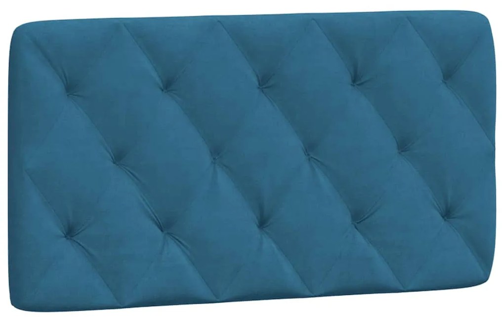 kék bársony fejtámla párna 100 cm