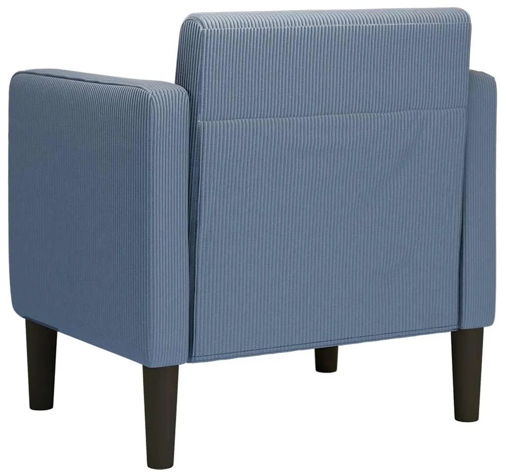 kék kordbársony szövet kanapészék karfás szék 54 cm