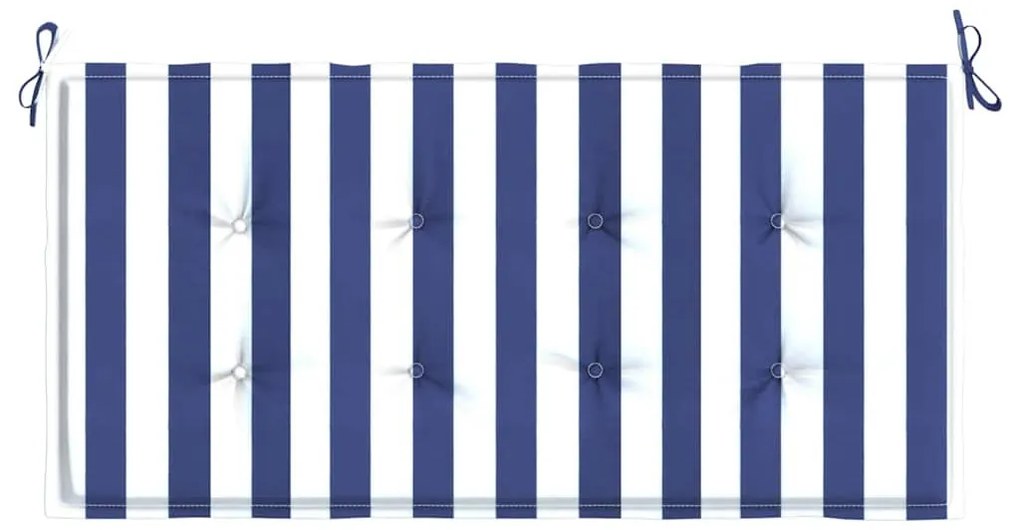 kék/fehér csíkos oxford-szövet kerti padpárna 120x50x4 cm