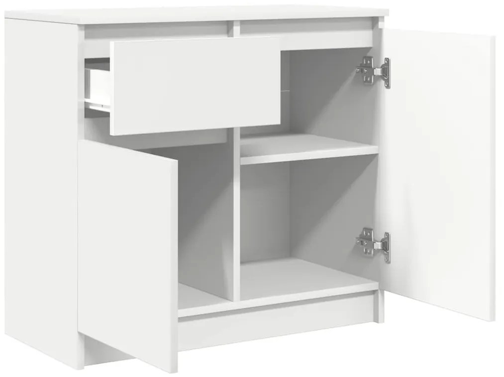 fehér szerelt fa tálalószekrény fiókos 71x35x65 cm