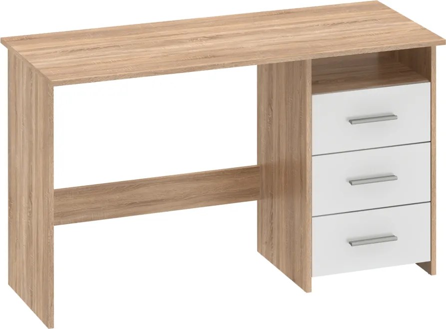 Számítógépasztal, sonoma tölgyfa/fehér, LARISTOTE NEW