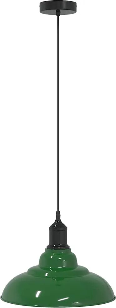 vidaXL függesztéklámpa magassága állítható E27 fényes zöld Ø31cm fém