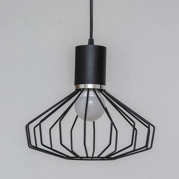 SOLANO kábeles függeszték 3xE27/15W/230V fekete/fényes króm