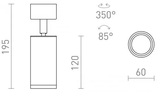 RED - Design Rendl - R13363 - Spotlámpa BELENOS 1xGU10/9W/230V