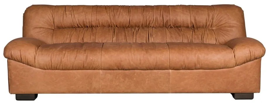Konyakbarna bőr kanapé 214 cm Douglas – Dutchbone