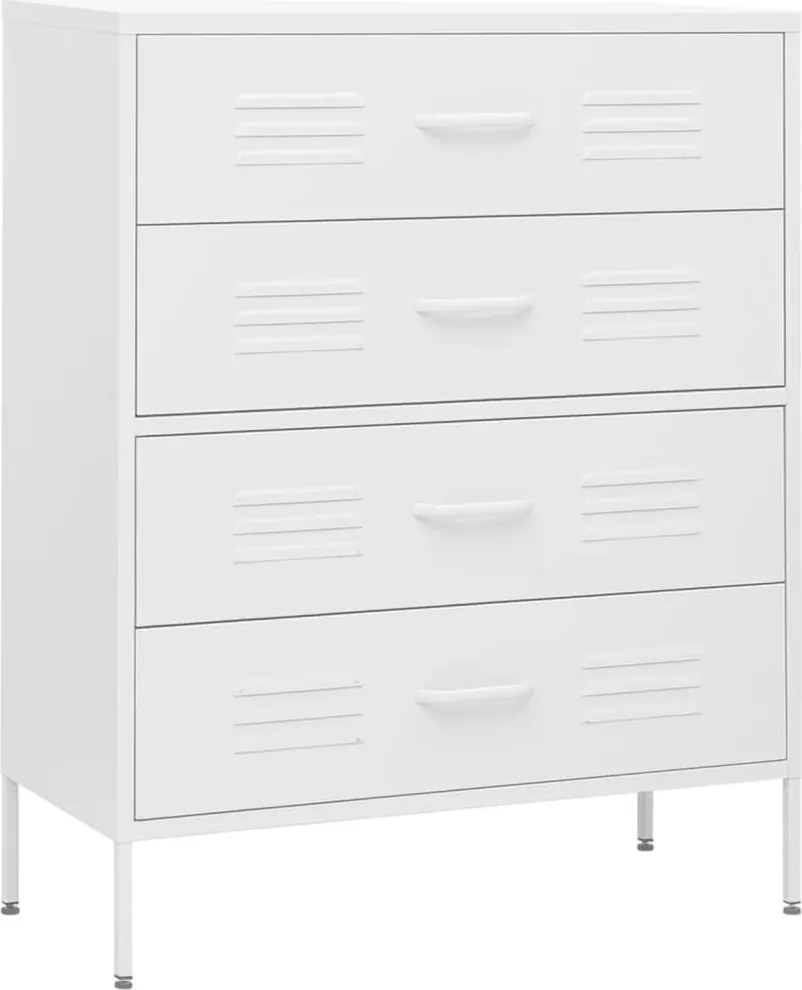 vidaXL fehér acél fiókos szekrény 80 x 35 x 101,5 cm