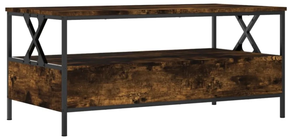füstös tölgy színű szerelt fa dohányzóasztal 100 x 51 x 45 cm
