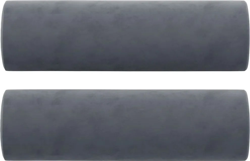 vidaXL 2 db sötétszürke bársony díszpárna Ø15x50 cm
