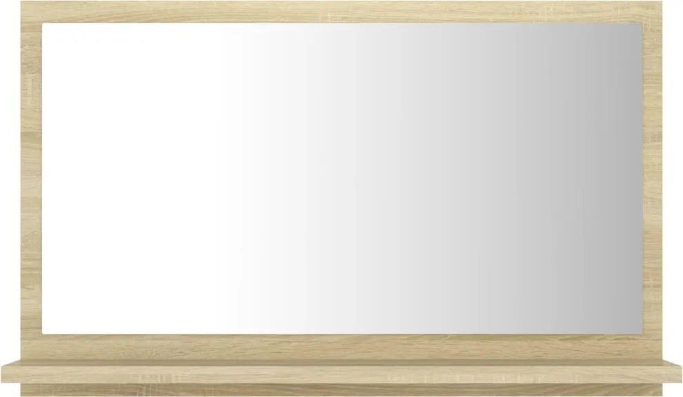 vidaXL sonoma tölgy színű szerelt fa fürdőszobai tükör 60x10,5x37 cm
