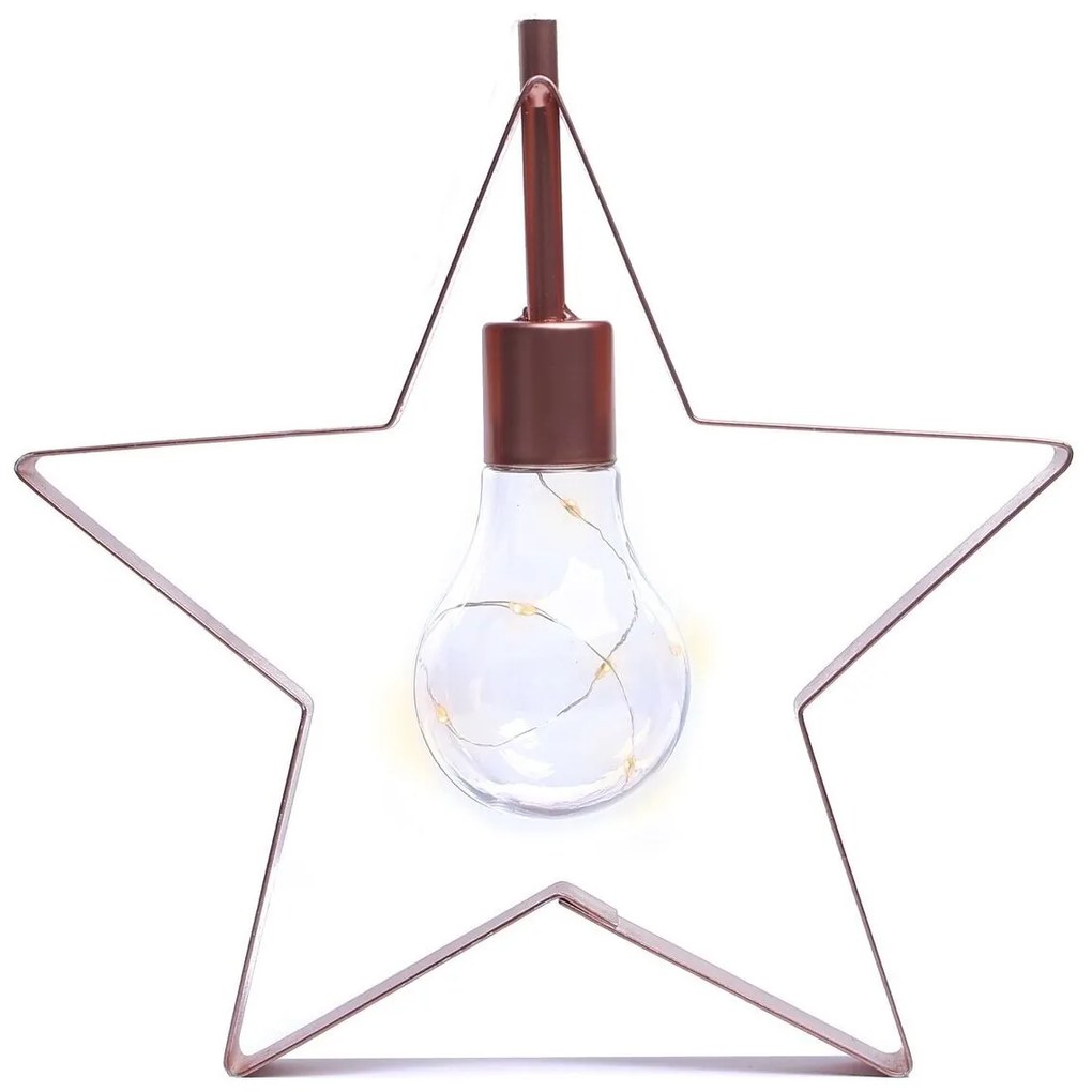 DecoKing Karácsonyi lámpa Csillag meleg fehér, 5LED