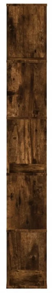 5 szintes füstös tölgy szerelt fa könyvespolc 45x23,5x162,5 cm