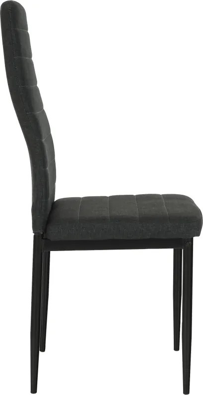 Étkezőszék, sötétszürke szövet/fekete fém, COLETA NOVA