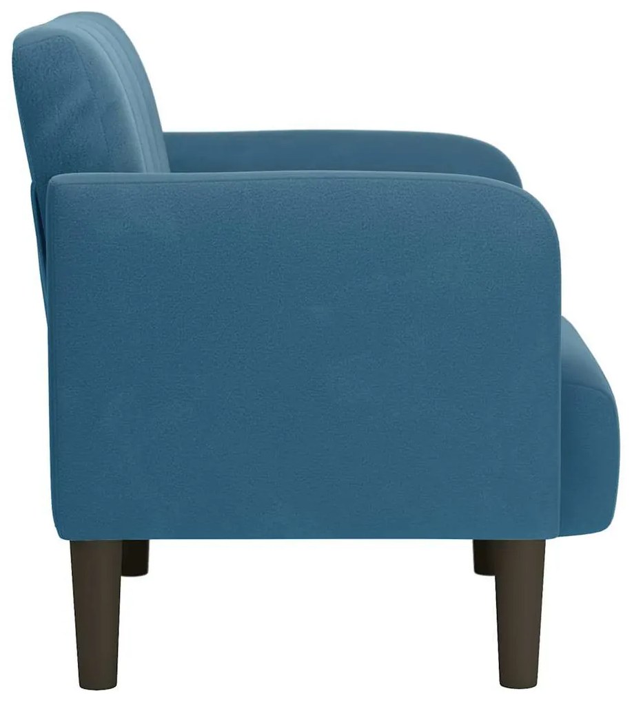 kék bársony kanapészék karfás szék 54 cm