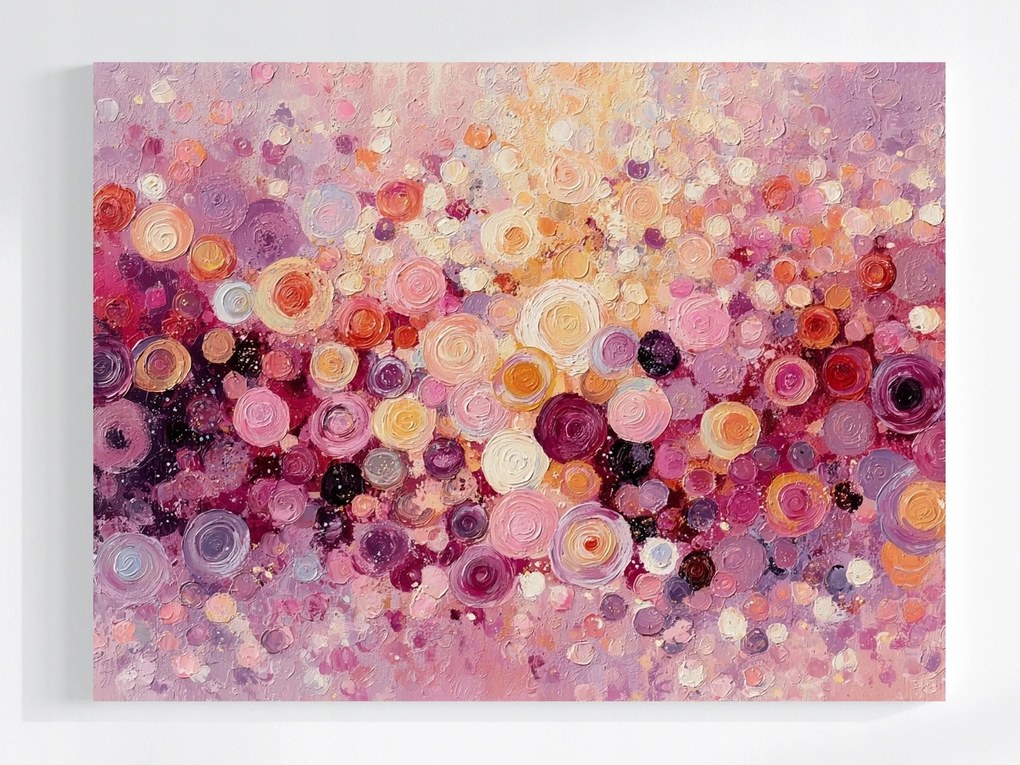 Canvas Vászonkép Absztrakt Geometria Körök Rózsaszín 80x60