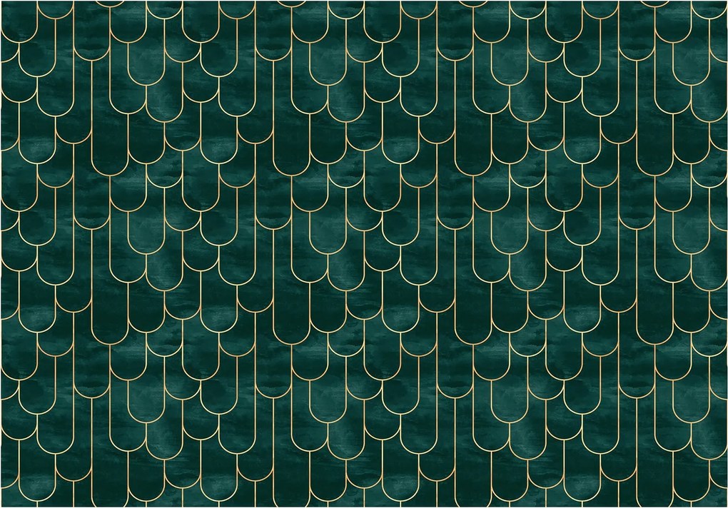 Ar Deco Smaragd fotótapéta arany geometrikus 368x280 +ragasztó