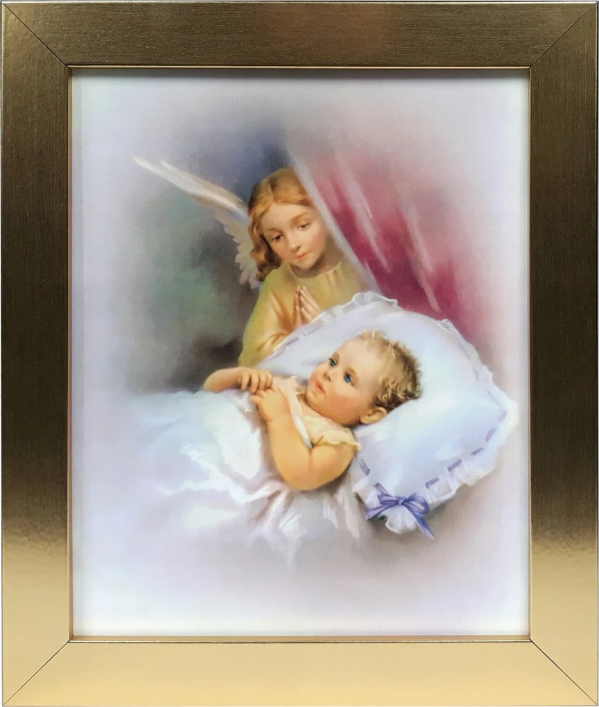 Vászonkép 30x25 Őrangyal Angyal Arany Keret