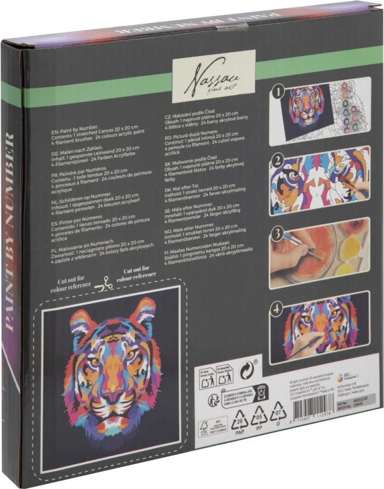 Tigris Nassau számfestő készlet 20x20 cm