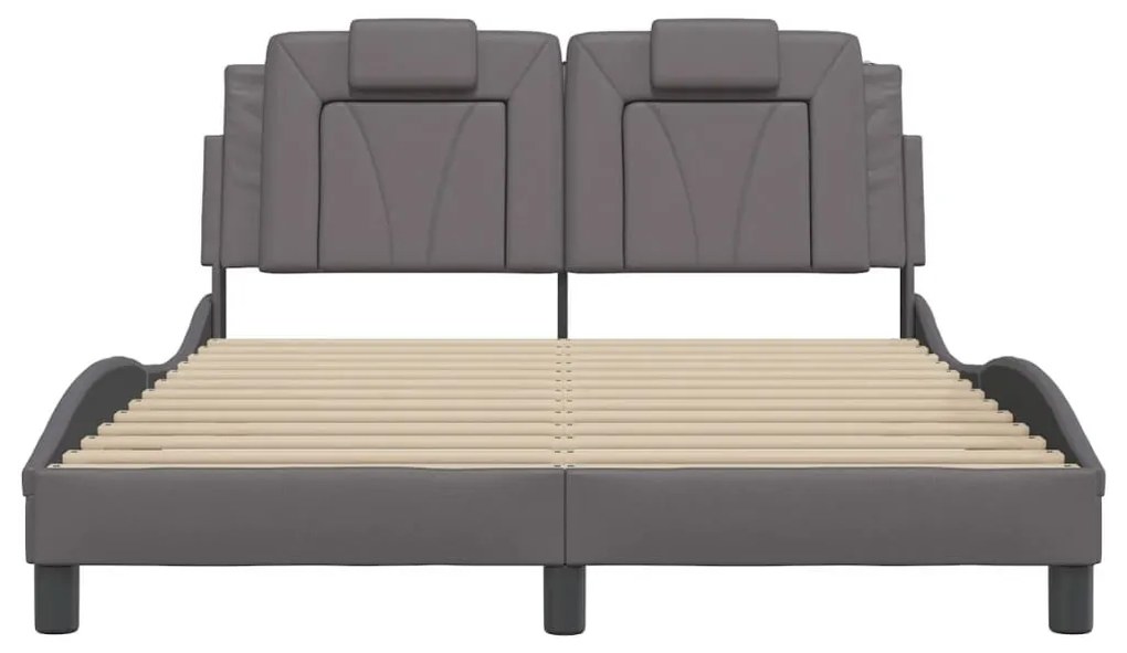 szürke ágykeret Viana LED-ekkel matrac nélkül 140 x 200 cm