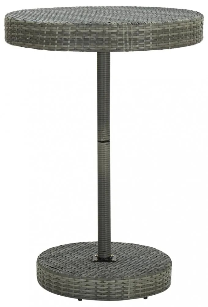 szürke polyrattan kerti asztal 75,5 x 106 cm