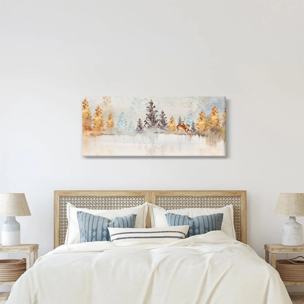 Kép - Akvarell erdő (120x50 cm)