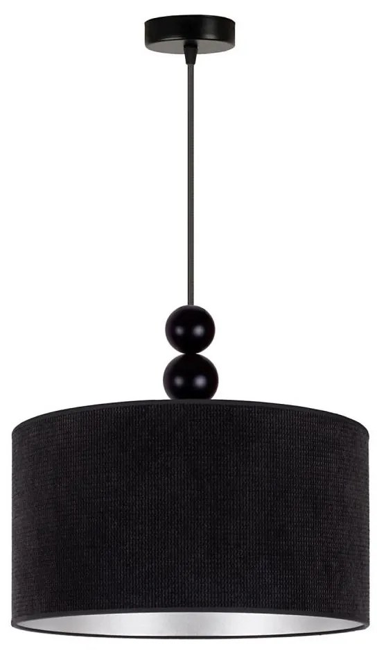 Duolla - Csillár zsinóron LYON 1xE27/15W/230V átm. 40 cm fekete