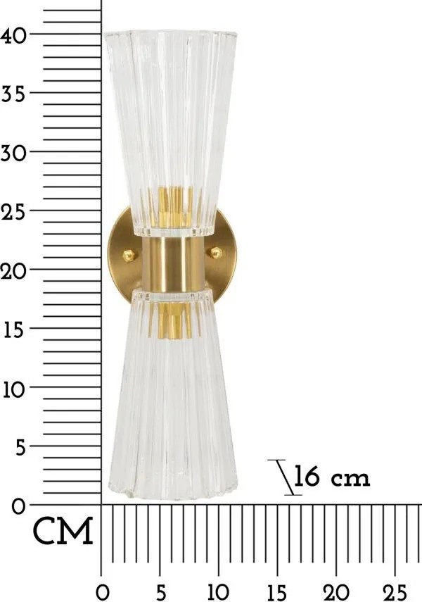 Aranyszínű üveg fali lámpa Prague – Mauro Ferretti
