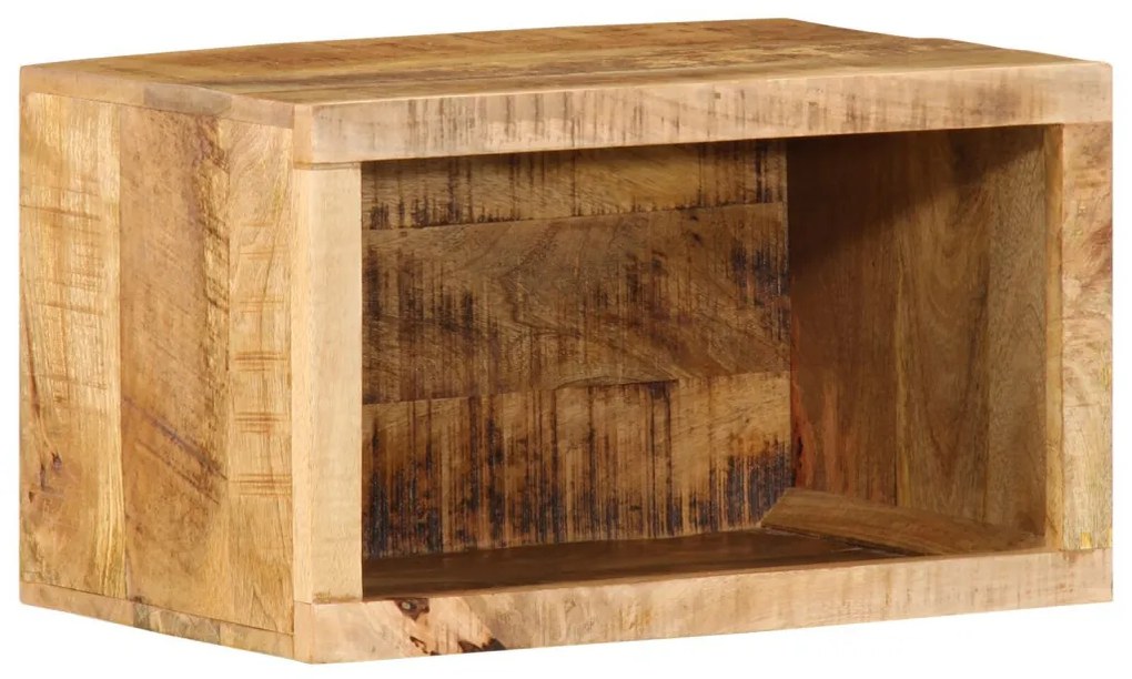 Fali Ágy Melletti Szekrény 40x30x25 cm Tömör Fa Durva Mangó