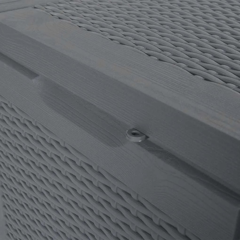 szürke PP rattan kerti tárolóláda 90 L