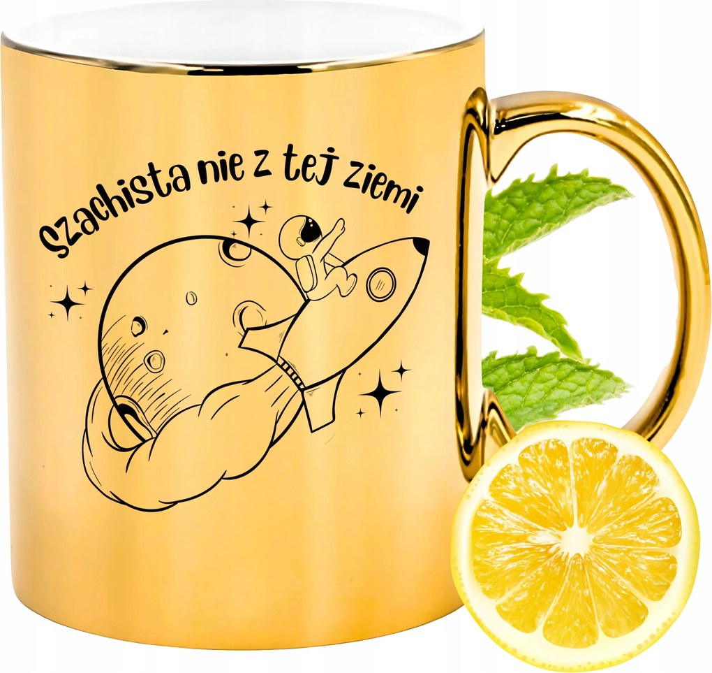 Prémium Arany Csillogó Bögre Sakkozónak Ajándék Nyomtatott Fotóval