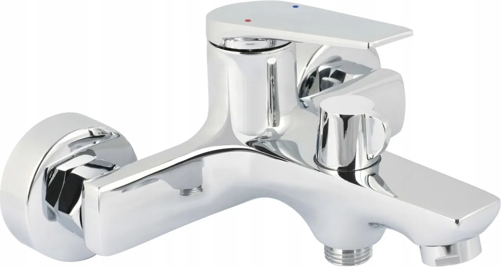 Kádtöltő csaptelep egykaros fali levegőztetővel Ezüst krómozott