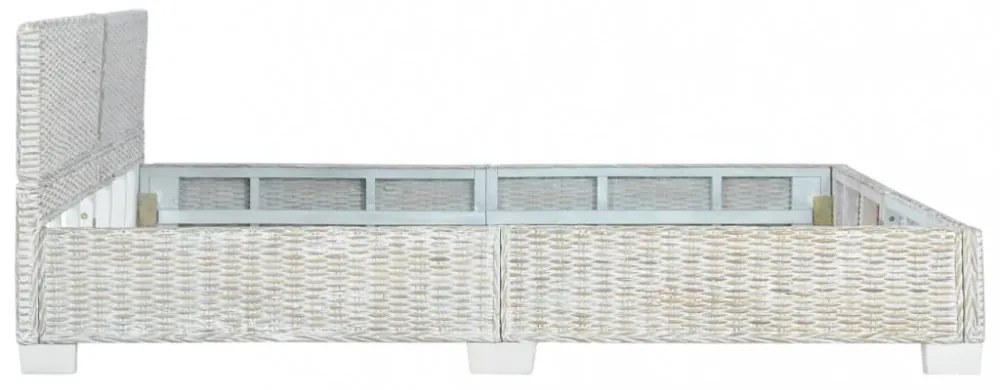 szürke természetes rattan ágykeret 180 x 200 cm